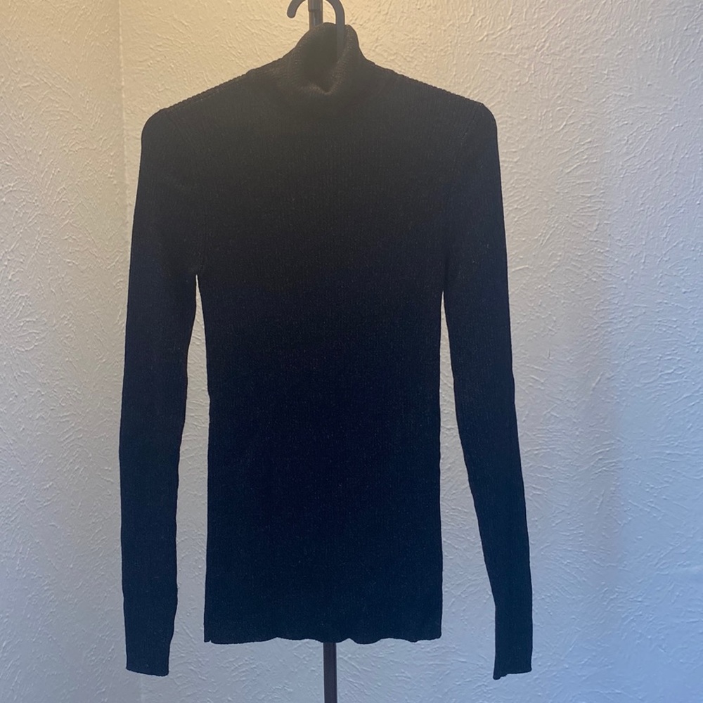 Express Black Sparkly Turtle Neck